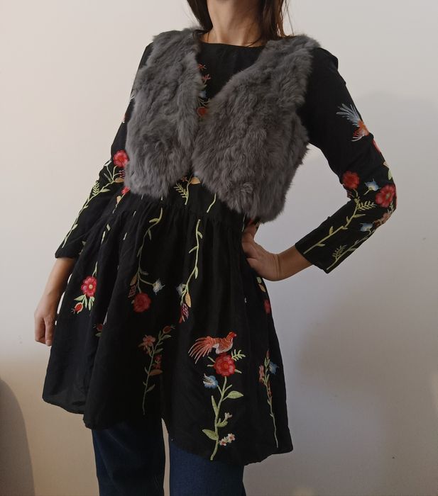Boho sukienka/tunika z haftem, Zara xs