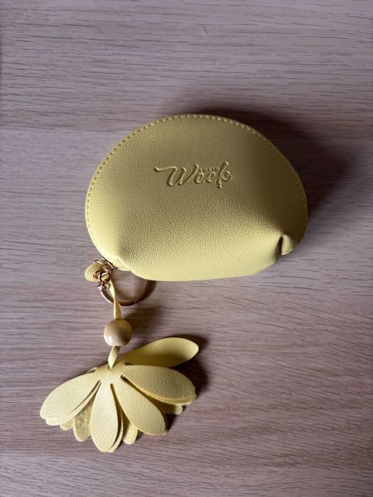 Carteira para Moedas com Flor – Amarelo