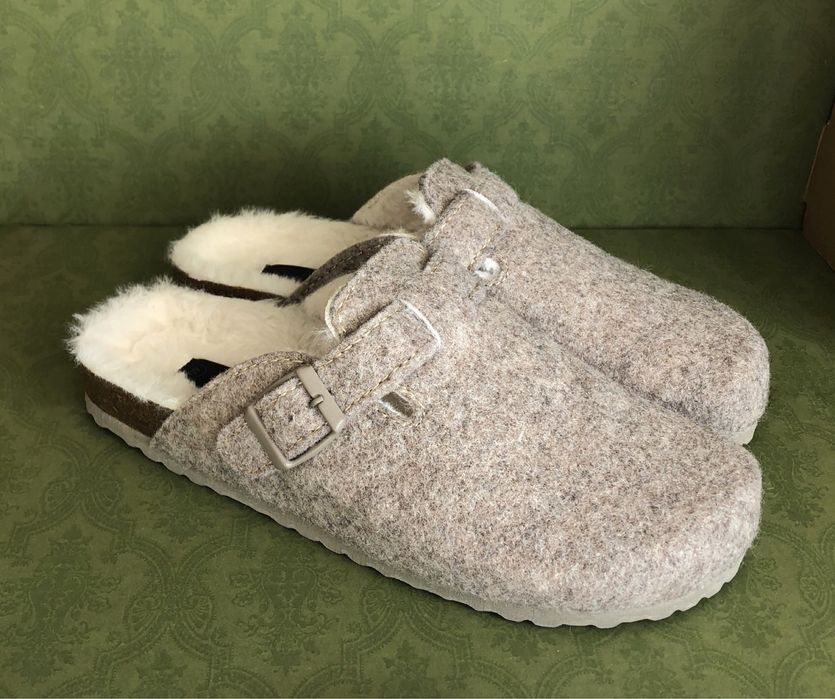 Nowe kapcie Boston filcowe filc wełna wełniane beżowe 40