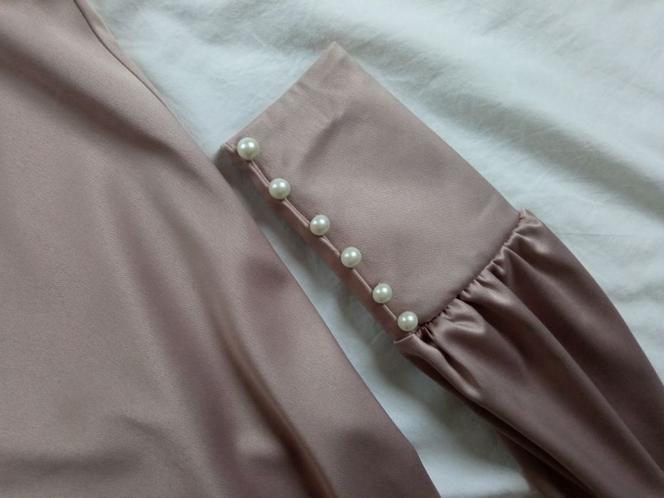 Sukienka rosegold różowa perły