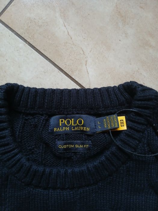 Sweter  Ralph Lauren nowy z metką rozmiar L granatowy bawełna
