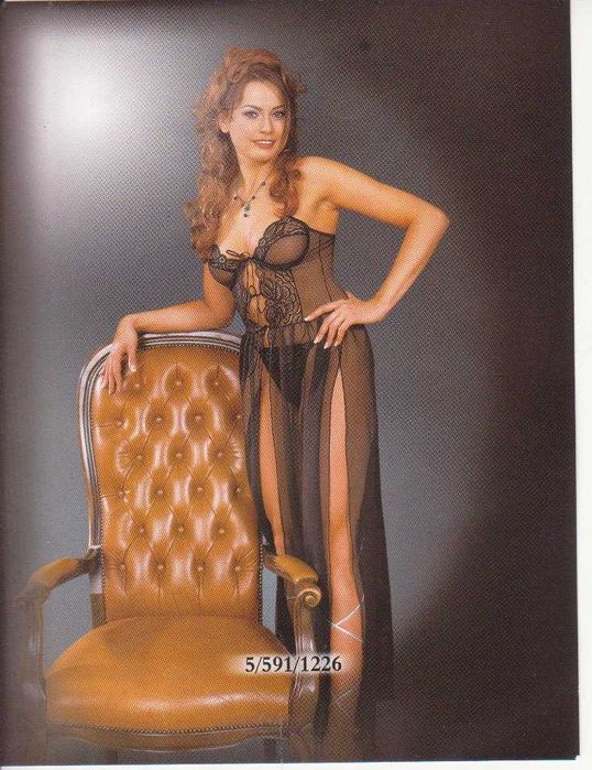 Koszulka czarna dluga wiazana S XS polska bielizna