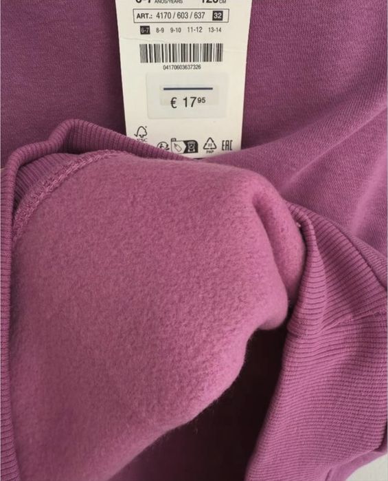 Худі zara на флісі для дівчинки