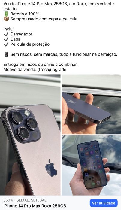 14 pro Max 256GB Roxo