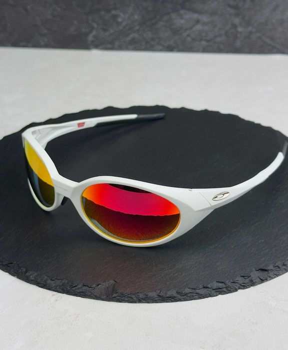 Сонцезахисні окуляри Oakley Eye Jacket Redux OO9438 білі овальні з лінзою Prizm Ruby, поляризовані, чоловічі, оригінал