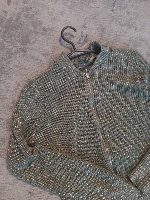 Sweter kardigan złoto