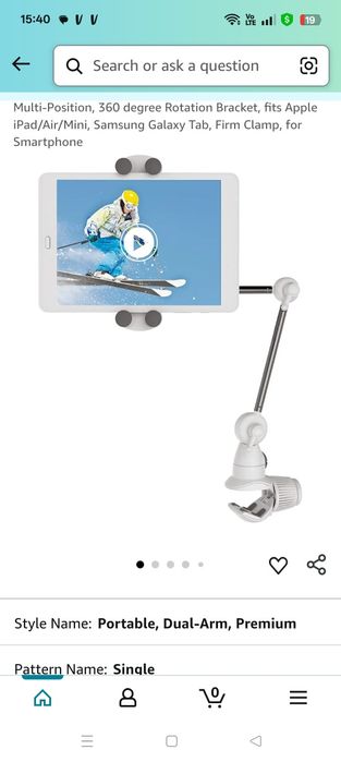 Uchwyt mocujący do tabletu dla urządzeń 4-12 cali,