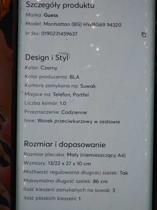 Elegancki Plecak Guess