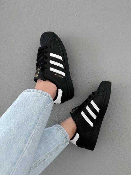 (БЕЗ ПЕРЕДОПЛАТИ) Adidas Superstar Black адідас суперстар чорні
