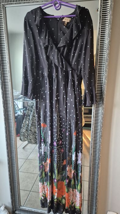 Kombinezon jedwab kwiaty M