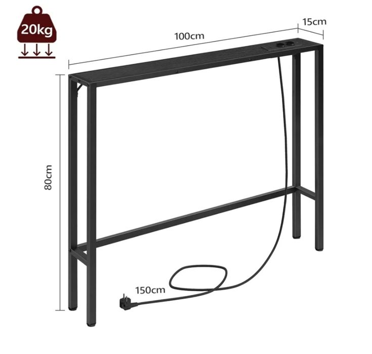 Konsola z wbudowanym zasilaniem, stolik.