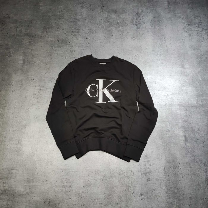 MĘSKA PREMIUM Bluza Bawełna Klasyczna Elegancka Duże Logo Calvin Klein