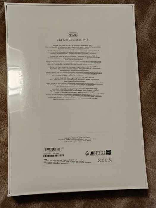 Apple IPad 9 64GB Wifi 10.2" - novo selado