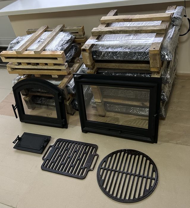 Решітка гриль.Дверки для камина чавуні БУЛАТ 490х600мм.дверца для ками