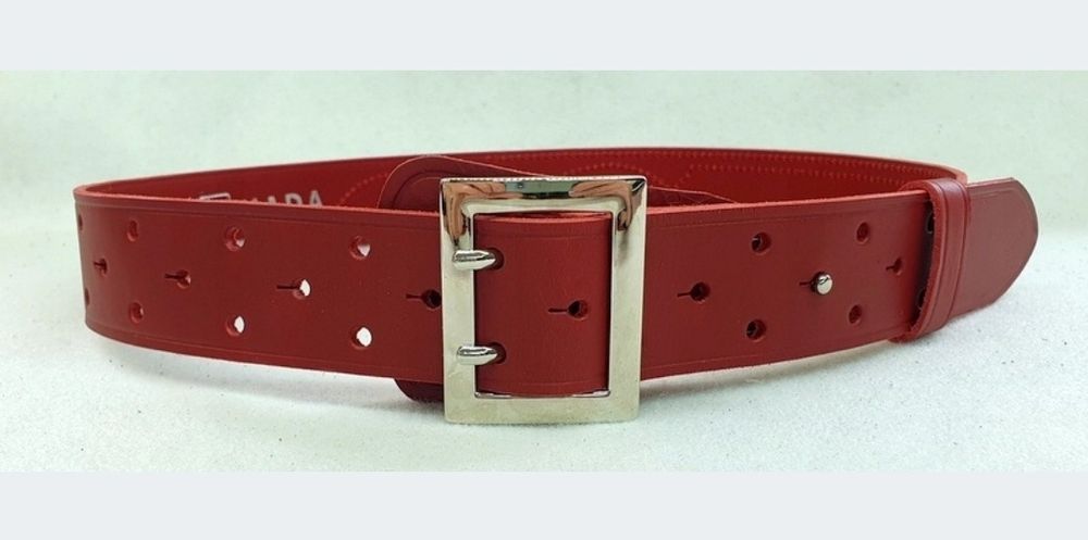 Czerwony pas pasek oficerski skóra 135 cm