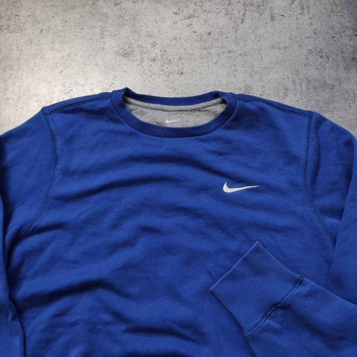 MĘSKA Bluza Granatowa Małe Logo Bawełna Swoosh Nike bez Kaptura Haft