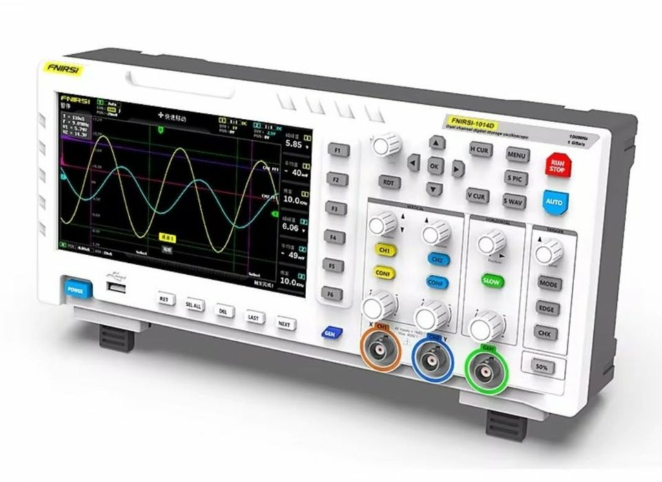 Oscyloskop Fnirsi 1014D z generatorem. 2 kanaly