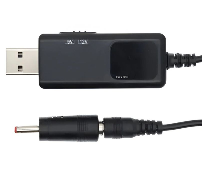 Кабель живлення  для роутера від павербанка USB to DC 5.5x2.1 (12-9v)