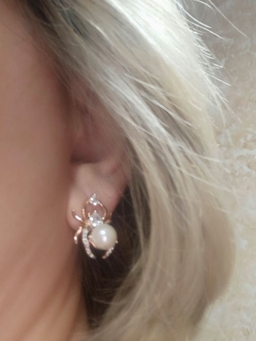 Набір сережки, кулон, ланцюжок з медичного золота