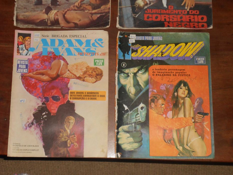 Revistas antigas Jovens Salgari Corsario Negro Shadow Brigada Especial