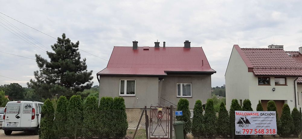 Malowanie dachów Malowanie Elewacji  Wymiana rynien Wycinka drzew Malowanie dachówek