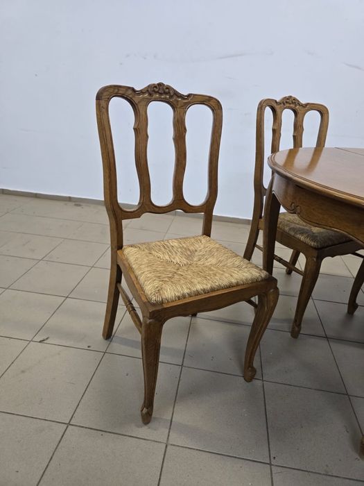 Stylowy Okrągły Stół Rozkładany Ludwik + 4 Krzesła. Transport caly kraj
