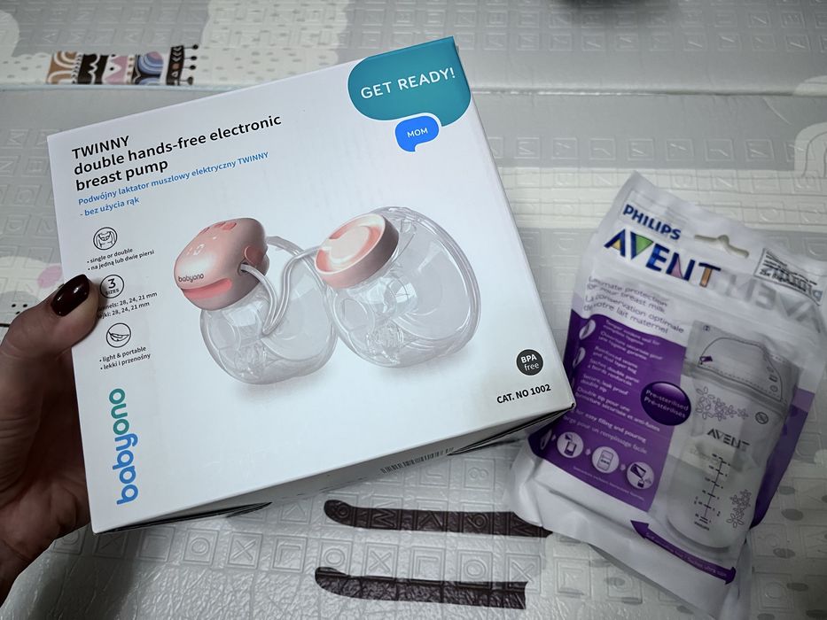 Молоковідсмоктувач електричний подвійний BabyOno Twinny 1002 подарунок