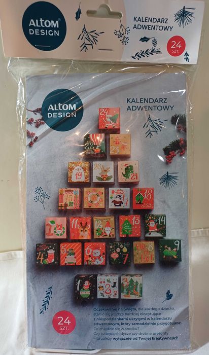 Kalendarz adwentowy, pudełka do samozapakowania