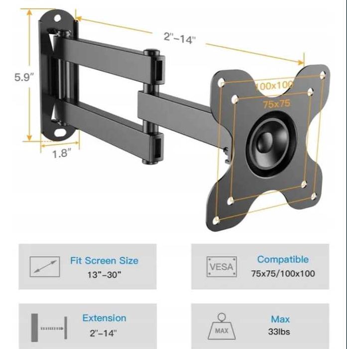 5050 Uchwyt na telewizor PERLESMITH PSXSF2 13 - 30 cali 15 kg