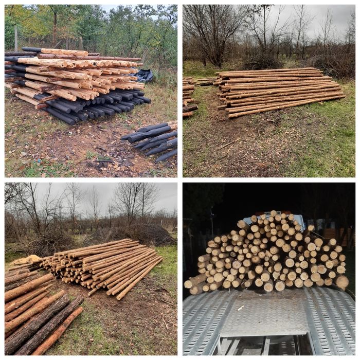 Stemple drewniane budowlane różne długości  z  transportem cale mazowi