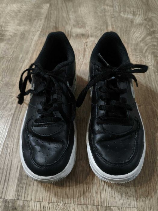 Czarne, Holograficzne Sneakersy Nike Air Force 1