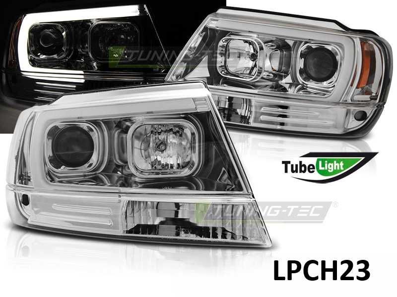 Lampy przednie przód JEEP GRAND CHEROKEE WJ r.99-05 LED BAR NEON NOWE