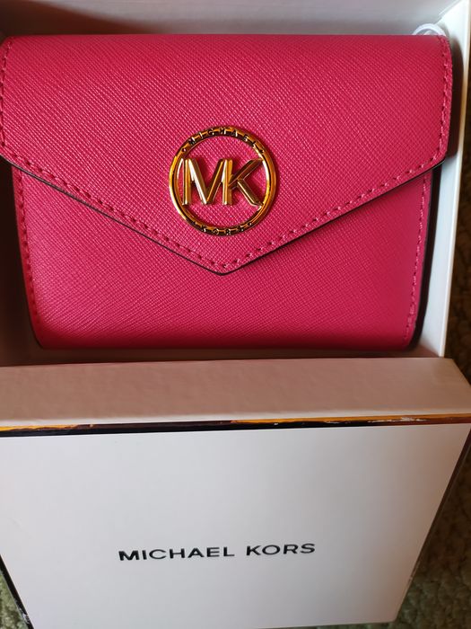 Portfel damski naturalna skóra Michael Kors, Rubin red