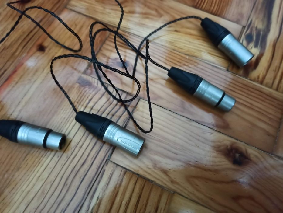 Cabos XLR banhados a prata com 1m