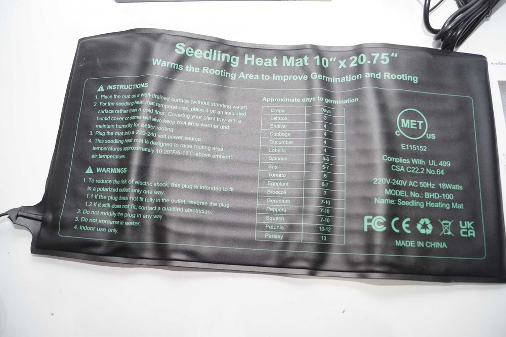 RIOGOO Zestaw mata grzewcza do szklarni sterownik maty 25cm x 53cm