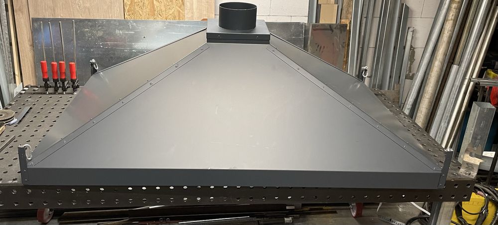 Okap przemyslowy blacha ocynk, nierdzewka, 1.4509