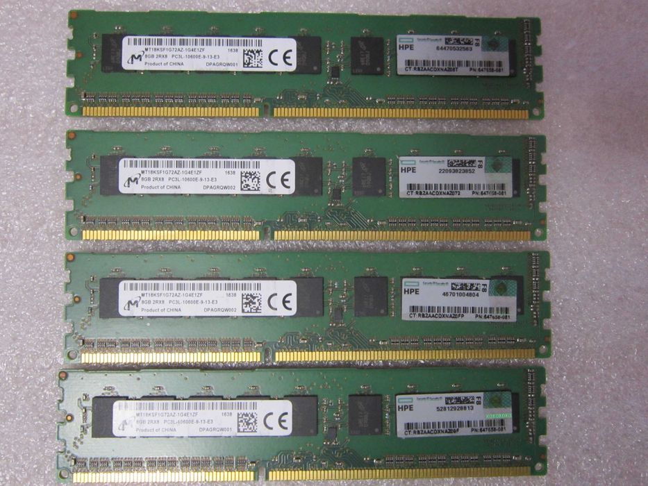 Pamięć RAM 8GB Micron DDR3 PC3L-10600E MT18KSF1G72AZ-1G4E1ZF
