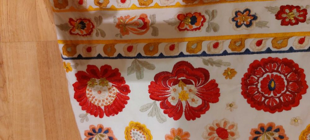 Topshop spódnica wyszywana, kwiaty, etno, bawełna