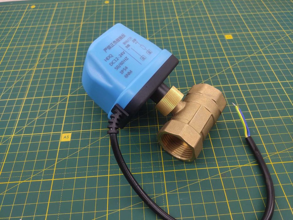 Кран шаровый с электроприводом нормально-открытый 12 - 24 вольта