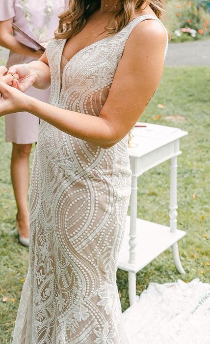 Zjawiskowa suknia ślubna modern Boho koronka s/m Lovers Society