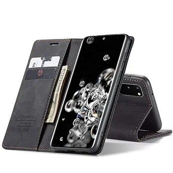 Etui Samsung Galaxy S20, CaseMe, czarne, ze skórki, z klapką na magnes