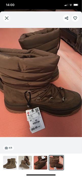 Ботинки Зара замш шерсть