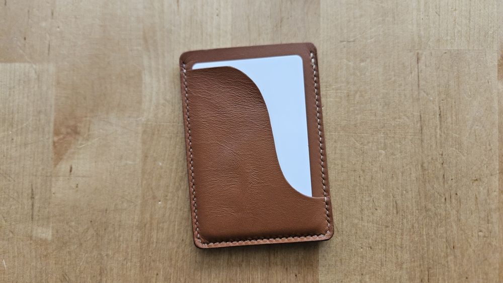 Prosty skórzany cardholder / mini portfel