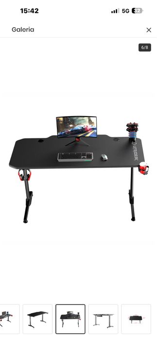 Biurko gamingowe Ultradesk Frag Grafitowe