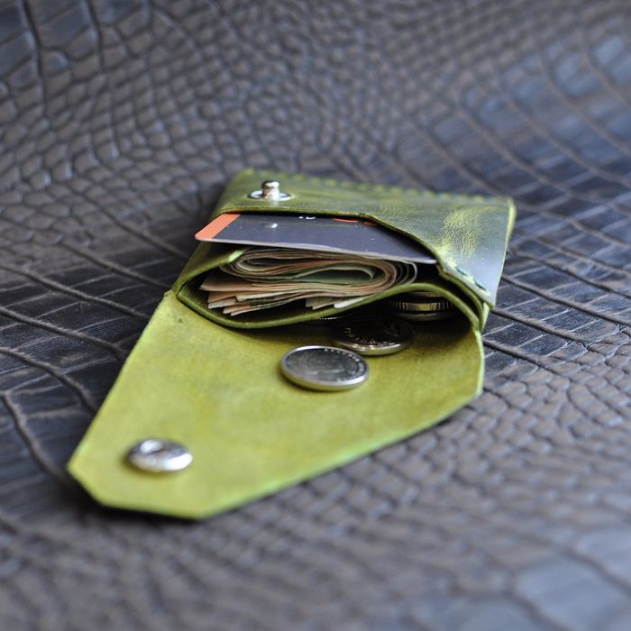 шкіряний маленький гаманець EDC натуральна шкіра ручна робота