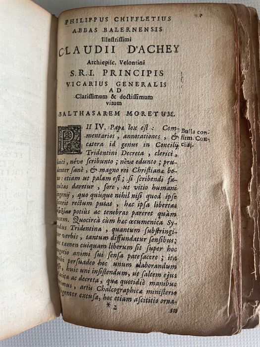 Livro antigo SÉC. XVII - CONCÍLIO DE TRENTO  CHIFFLETIUS, Philippus [Philippe Chifflet, 1597-1663]