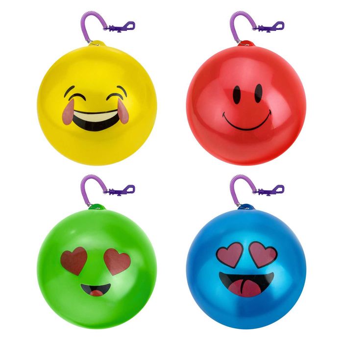 Piłka na sprężynie, kolorowa, minki, duża, dla dzieci