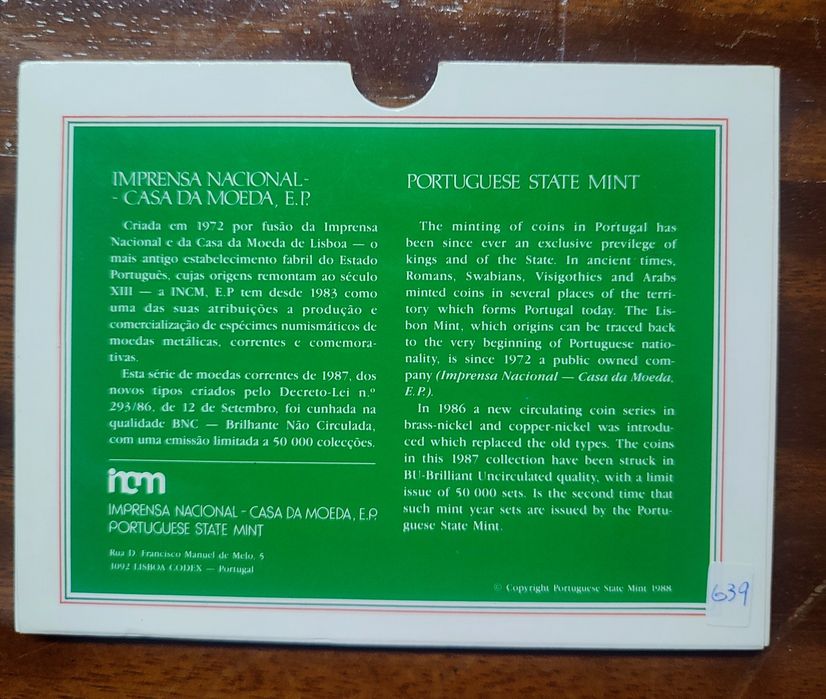 Coleção de 5 moedas BCN