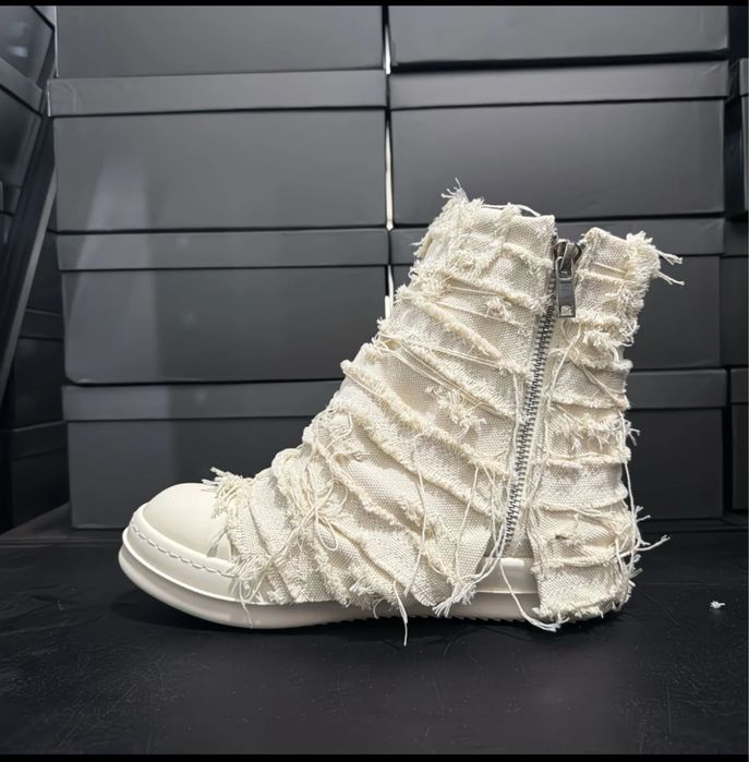 Кеды от рик овенс Rick Owens DRKSHDW Slashed High Ramones. Рваные рамоны высокие