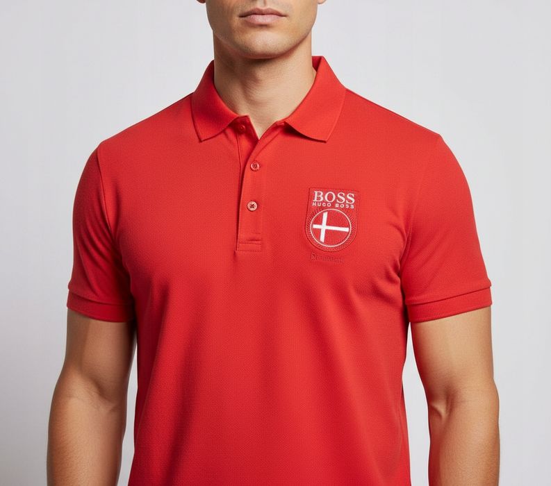 Hugo Boss Denmark Męska Koszulka Polo Czerwona Xl